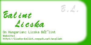 balint licska business card